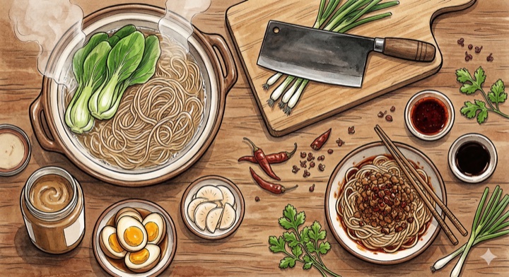 DanDan noodles illustration